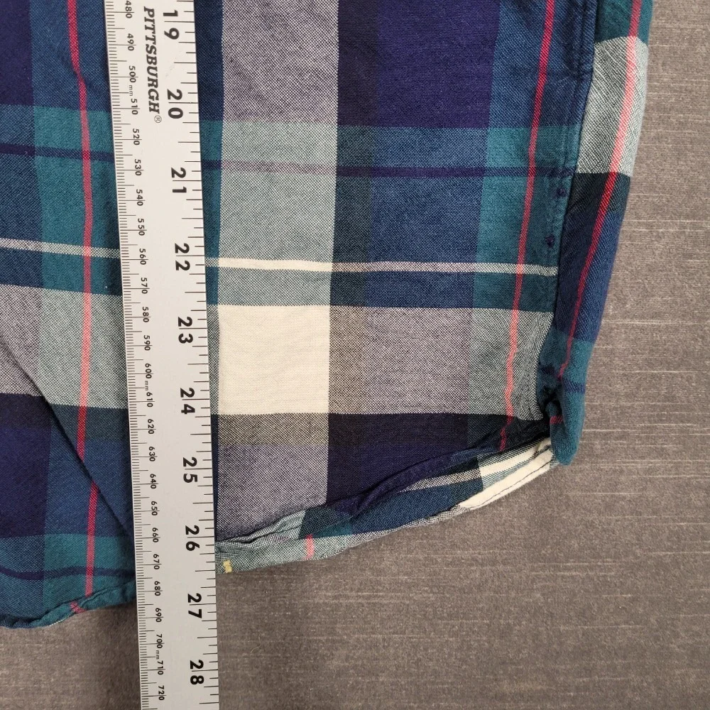 J. Crew‎ Oxford Shirt Slim Fit Plaid Button Down Long Sleeve L